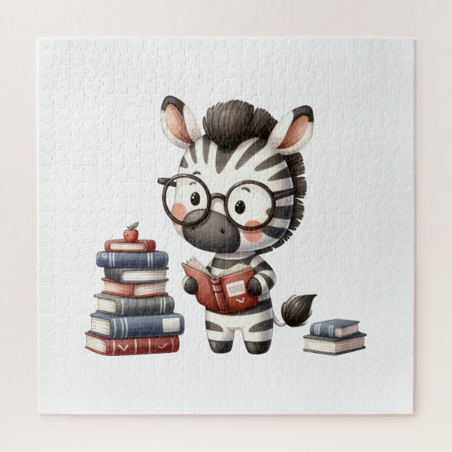 Zebra Reading Bücher. Puzzle (Vertikal)