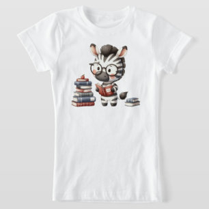 Zebra Reading Bücher. T-Shirt