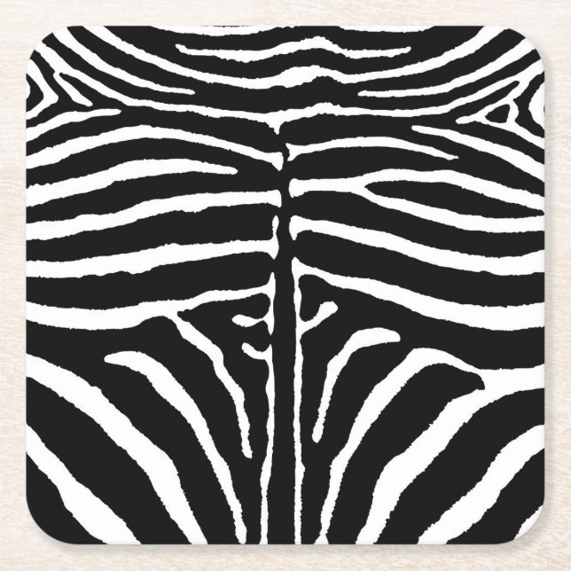 Zebra Rechteckiger Pappuntersetzer (Vorderseite)