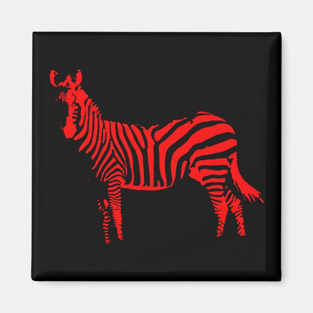 Zebra Red Silhouette Kühlschrankmagnet Magnet (Vorne)