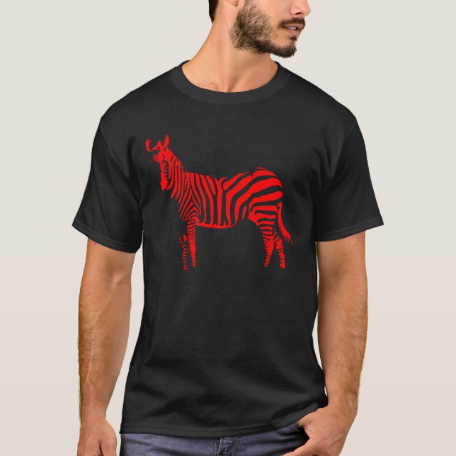 Zebra Red Silhouette T - Shirt (Vorderseite)
