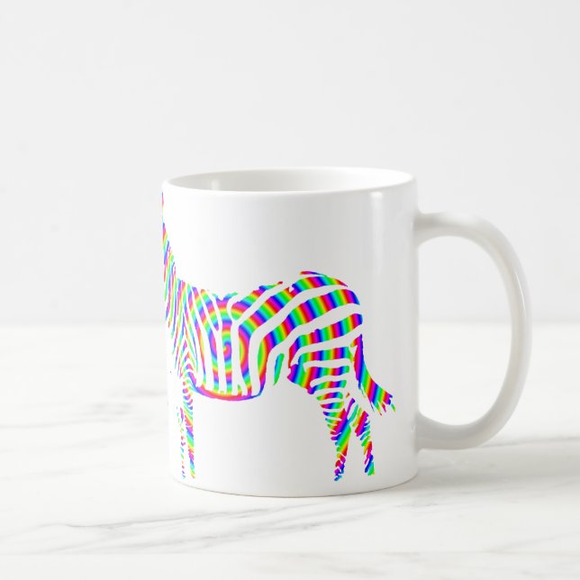 Zebra Red Silhouette Tasse oder Travel Mug (Rechts)