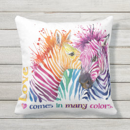 Zebra-Regenbogen-Kissen im Freien Kissen Für Draußen