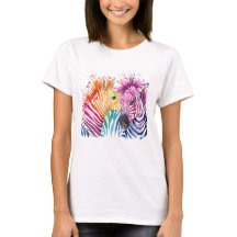 Zebra-Regenbogen-T - Shirt