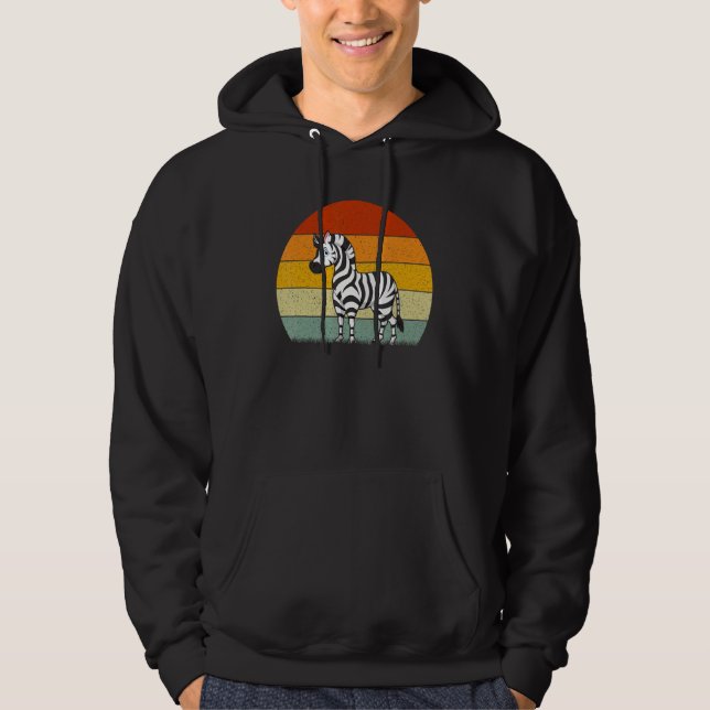Zebra  Retro Style Vintage Hoodie (Vorderseite)