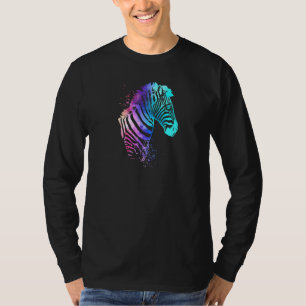 Zebra Retro Vintage Safari-Tierdruck Kunst Wasserf T-Shirt