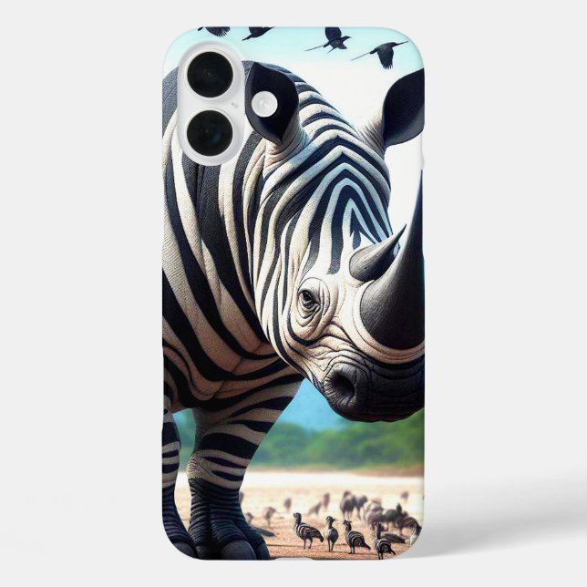Zebra Rhino Phone Case (Rückseite)