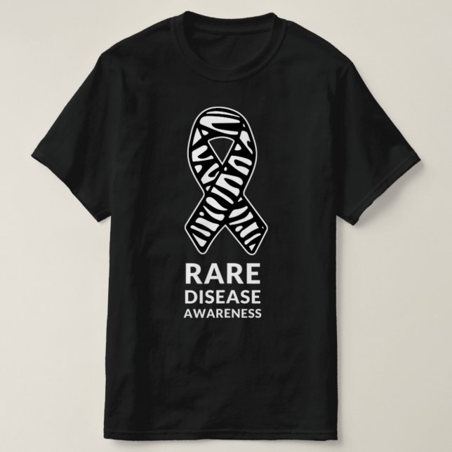 Zebra Ribbon Bewusstsein Seltene Erkrankung Minima T-Shirt (Design vorne)