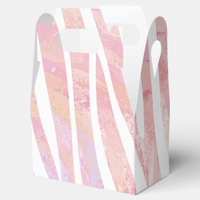 Zebra Rosa und Weiß Geschenkschachtel (Geöffnet)