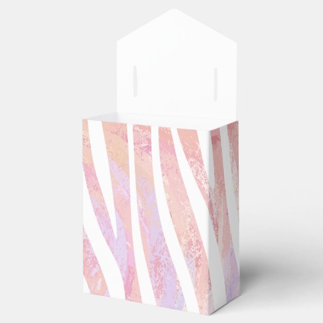 Zebra Rosa und Weiß Geschenkschachtel (Geöffnet)