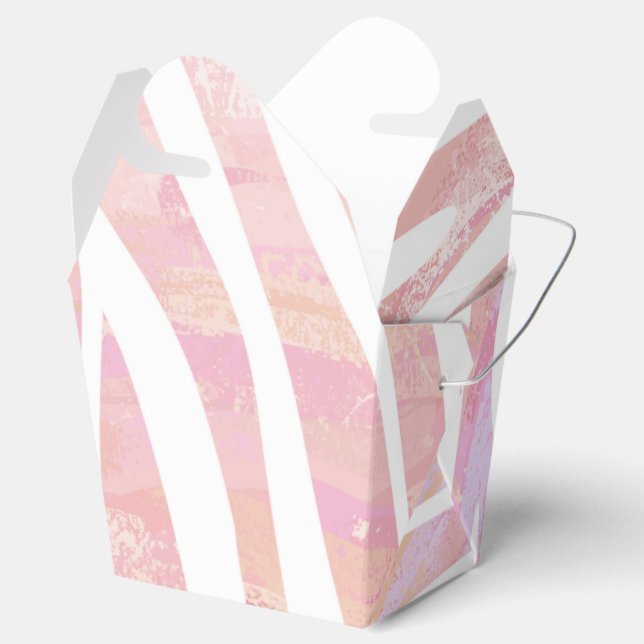 Zebra Rosa und Weiß Geschenkschachtel (Geöffnet)