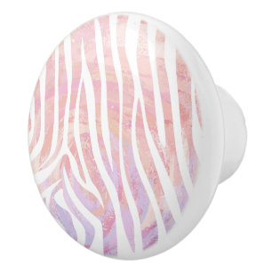 Zebra Rosa und Weiß Keramikknauf
