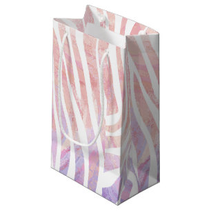 Zebra Rosa und Weiß Kleine Geschenktüte