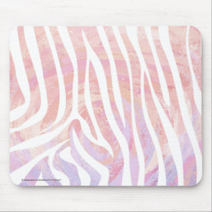 Zebra Rosa und Weiß Mousepad