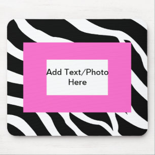 Zebra-rosa weiße Schablone Mousepad