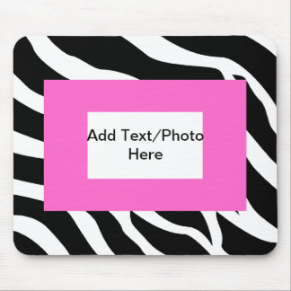 Zebra-rosa weiße Schablone Mousepad