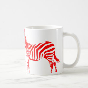 Zebra-Rot-Silhouette-Tasse oder Reisebecher Tasse