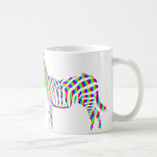 Zebra-Rot-Silhouette-Tasse oder Reisebecher Tasse