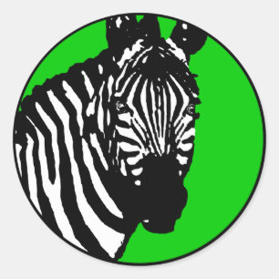 Zebra. Runder Aufkleber