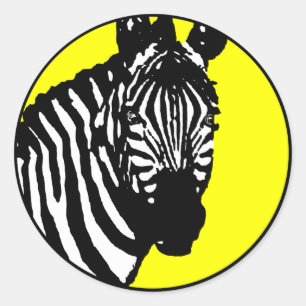 Zebra. Runder Aufkleber
