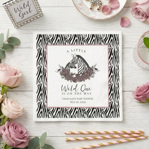 Zebra-Safari-Baby-Party Kleines wildes Wesen Party Serviette