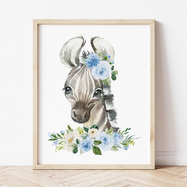 Zebra, Safari, Dschungel, Blumen, Kinderzimmer Jun Poster (Von Creator hochgeladen)