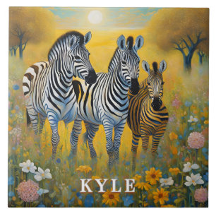 Zebra Safari Gold Savannah Fliese