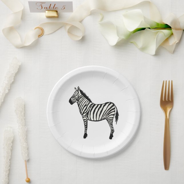 Zebra Safari Happy Birthday Party Teller (Hochzeit)
