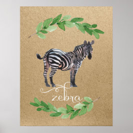 Zebra Safari Jungle Kinderzimmer Art Poster