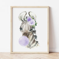 Zebra, Safari, Lila Kaugummi, geschlechtsneutral