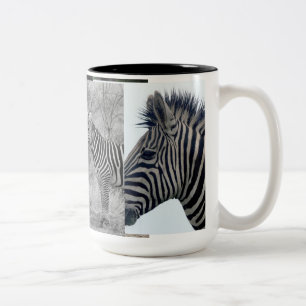 Zebra Safari Niedlich Afrikanisch Elegant Streifen Zweifarbige Tasse