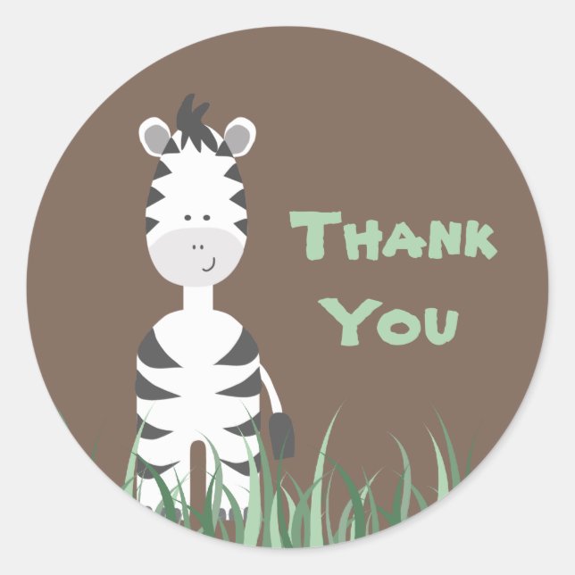Zebra Safari Round Sticker (Vorderseite)
