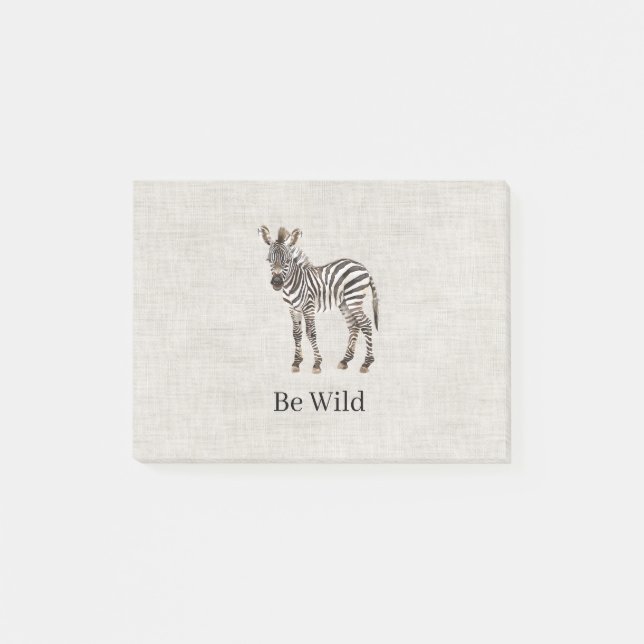 Zebra-Safari-Tier-Faux-Lineneffekt Post-it Klebezettel (Vorderseite)