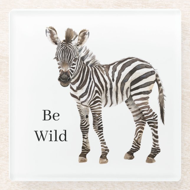 Zebra-Safari-Tier Glasuntersetzer (Vorderseite)