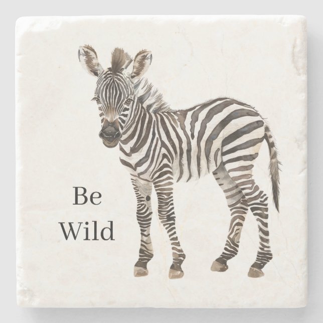 Zebra-Safari-Tier Steinuntersetzer (Vorderseite)