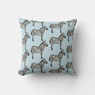 Zebra-Safari-Tierdruck Blau-Wurfkissen Kissen