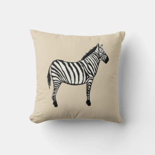 Zebra-Safari-Tiermalerei Beige Wurfkissen Kissen