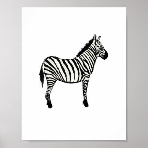 Zebra‑Safari‑Tiermalerei Poster