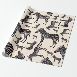 Zebra-Safari-Vintage-Illustration Geschenkpapier
