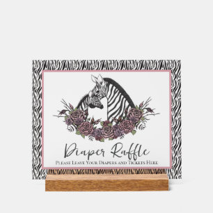 Zebra Safari Windelverlosung Baby Shower Schild