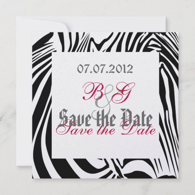 Zebra Save the Date (Vorderseite)