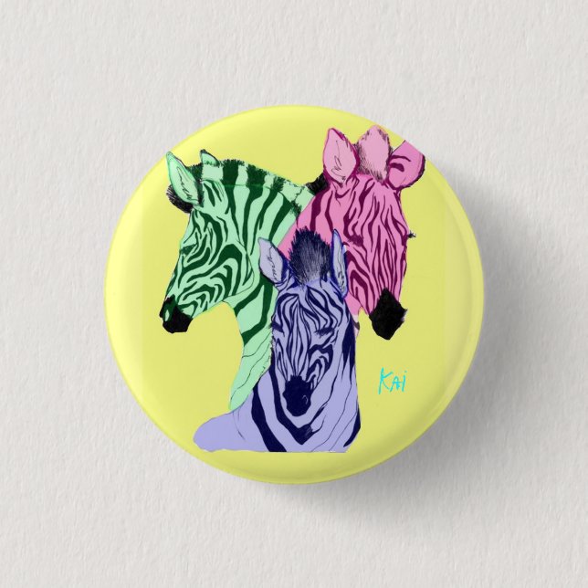 Zebra-Schandfleck Button (Vorderseite)