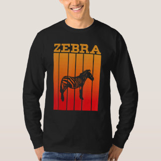 Zebra-Schatten-Silhouette bei Sonnenuntergang T-Shirt