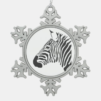 ZEBRA SCHNEEFLOCKEN Zinn-Ornament