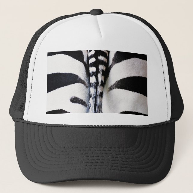 Zebra Schwanz Black & White Hat/Cap Truckerkappe (Vorderseite)