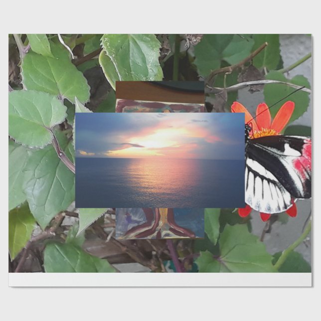 Zebra-Schwanz-Schmetterling Geschenkpapier (Flach)