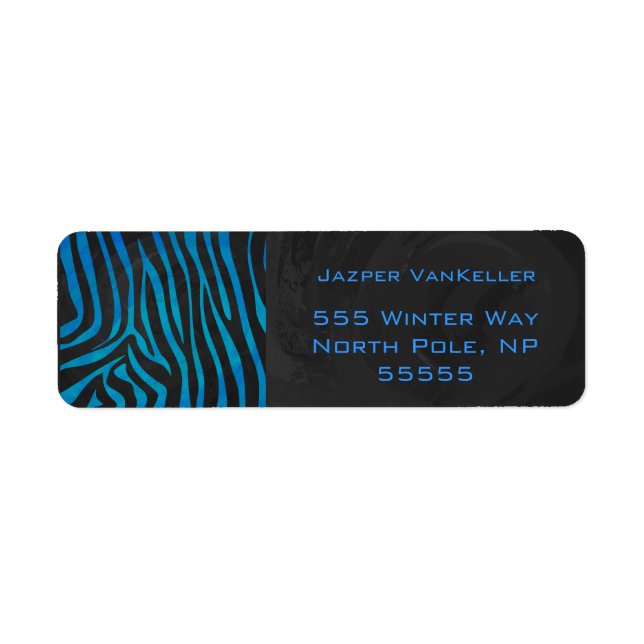 Zebra Schwarz und Blau mit Monogramm (Vorne)