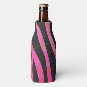 Zebra Schwarz und Hot Pink Druck Flaschenkühler