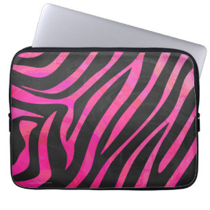 Zebra-Schwarz-und Pink-Druck Laptopschutzhülle