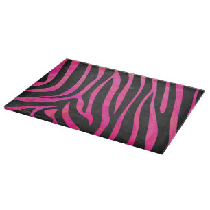 Zebra-Schwarz-und Pink-Druck Schneidebrett